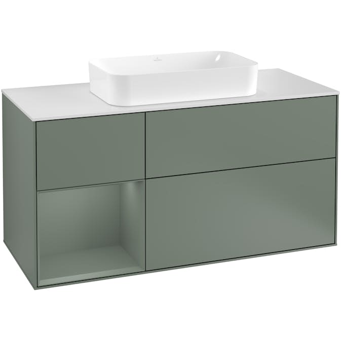 Tvättställsskåp Villeroy & Boch Finion med 3 Lådor Hylla och Bänkskiva för Fristående Tvättställ