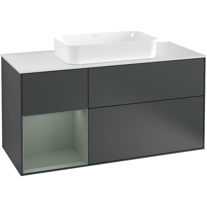 Tvättställsskåp Villeroy & Boch Finion med 3 Lådor Hylla och Bänkskiva för Fristående Tvättställ