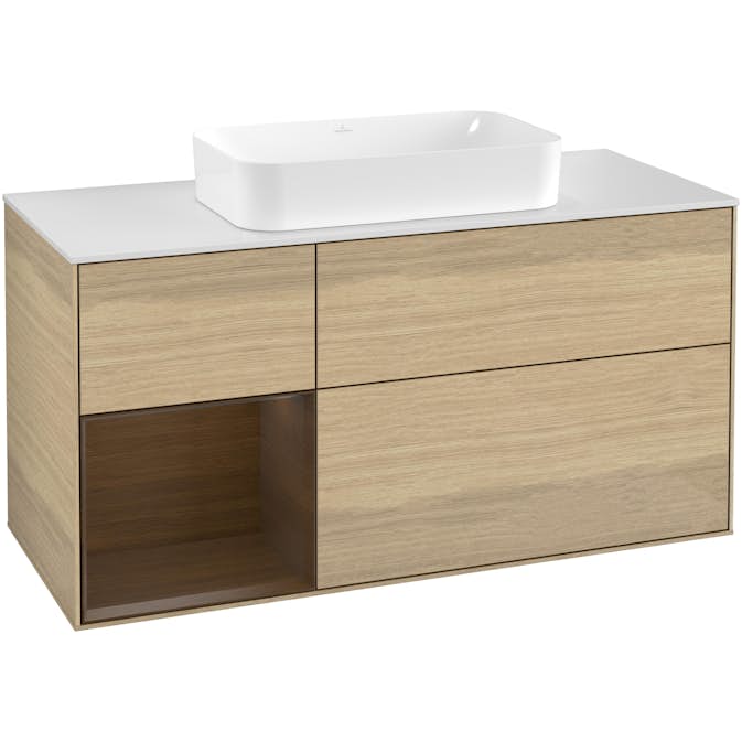 Tvättställsskåp Villeroy & Boch Finion med 3 Lådor Hylla och Bänkskiva för Fristående Tvättställ