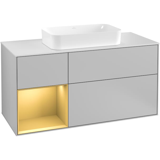 Tvättställsskåp Villeroy & Boch Finion med 3 Lådor Hylla och Bänkskiva för Fristående Tvättställ