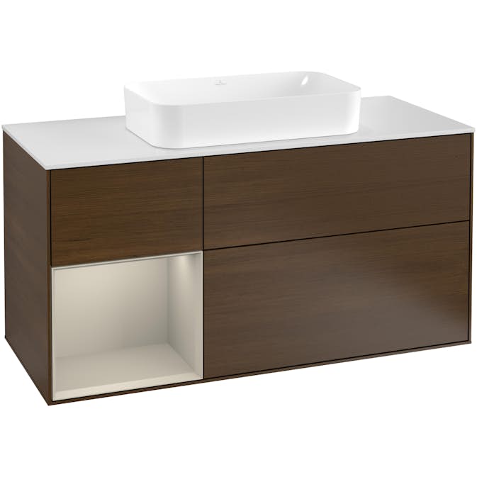 Tvättställsskåp Villeroy & Boch Finion med 3 Lådor Hylla och Bänkskiva för Fristående Tvättställ