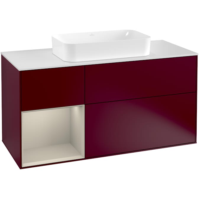 Tvättställsskåp Villeroy & Boch Finion med 3 Lådor Hylla och Bänkskiva för Fristående Tvättställ