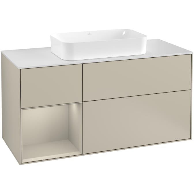 Tvättställsskåp Villeroy & Boch Finion med 3 Lådor Hylla och Bänkskiva för Fristående Tvättställ