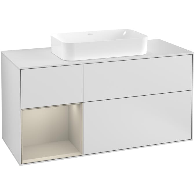 Tvättställsskåp Villeroy & Boch Finion med 3 Lådor Hylla och Bänkskiva för Fristående Tvättställ