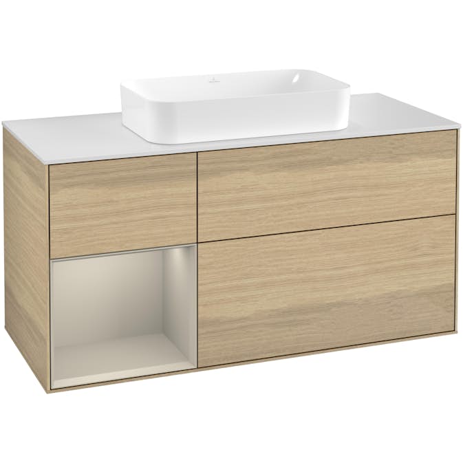 Tvättställsskåp Villeroy & Boch Finion med 3 Lådor Hylla och Bänkskiva för Fristående Tvättställ