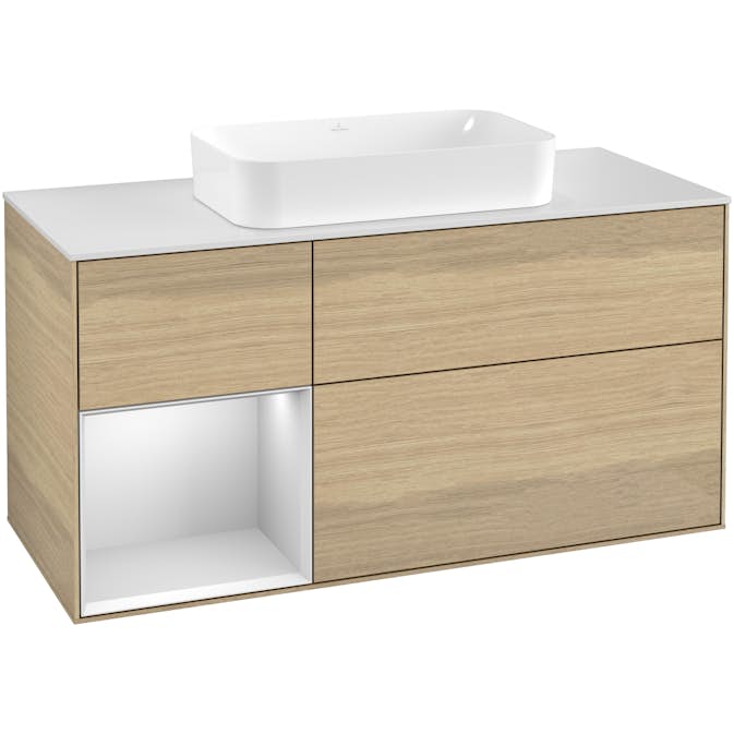 Tvättställsskåp Villeroy & Boch Finion med 3 Lådor Hylla och Bänkskiva för Fristående Tvättställ