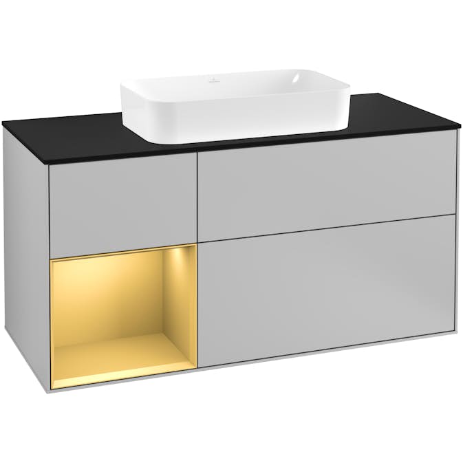 Tvättställsskåp Villeroy & Boch Finion med 3 Lådor Hylla och Bänkskiva för Fristående Tvättställ