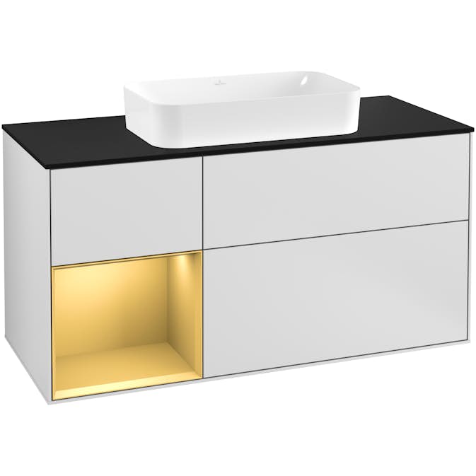 Tvättställsskåp Villeroy & Boch Finion med 3 Lådor Hylla och Bänkskiva för Fristående Tvättställ