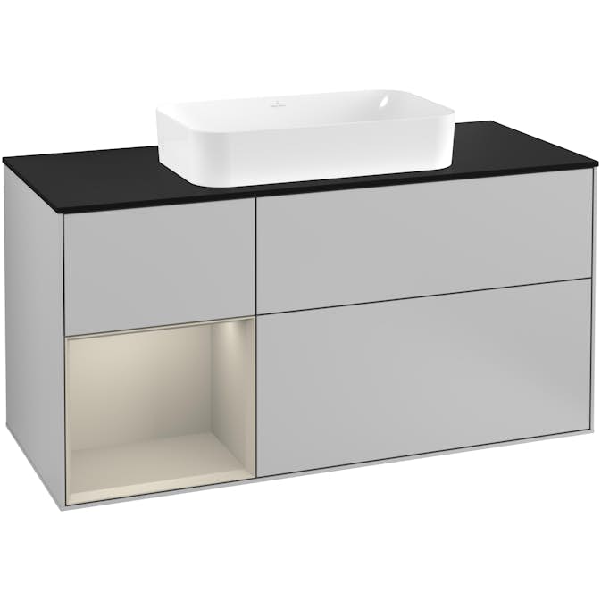 Tvättställsskåp Villeroy & Boch Finion med 3 Lådor Hylla och Bänkskiva för Fristående Tvättställ