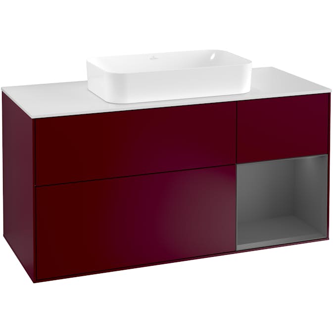 Tvättställsskåp Villeroy & Boch Finion med 3 Lådor Hylla och Bänkskiva för Fristående Tvättställ