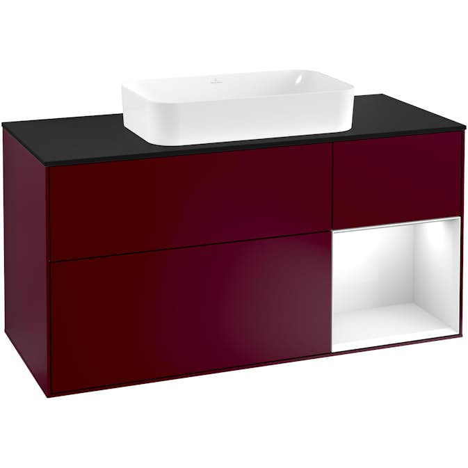 Tvättställsskåp Villeroy & Boch Finion med 3 Lådor Hylla och Bänkskiva för Fristående Tvättställ