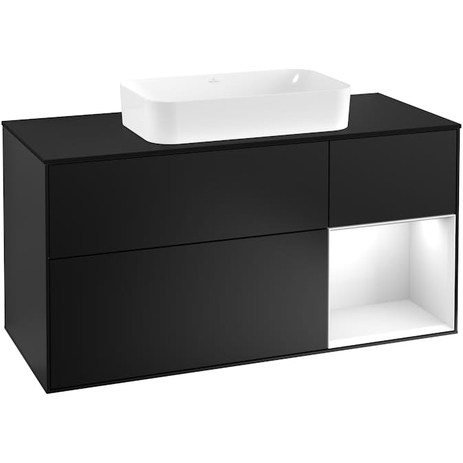 Tvättställsskåp Villeroy & Boch Finion med 3 Lådor Hylla och Bänkskiva för Fristående Tvättställ