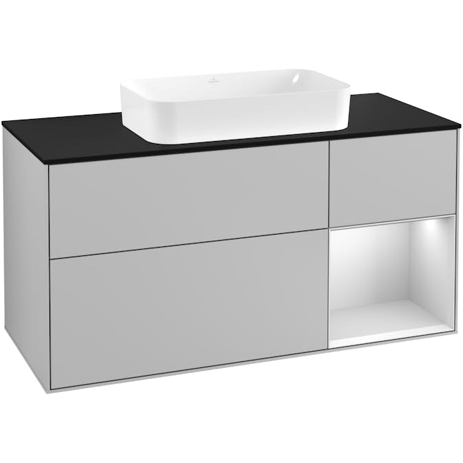 Tvättställsskåp Villeroy & Boch Finion med 3 Lådor Hylla och Bänkskiva för Fristående Tvättställ