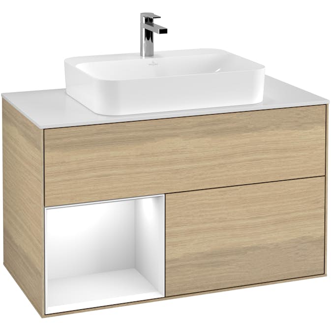Tvättställsskåp Villeroy & Boch Finion med 2 Lådor Hylla och Bänkskiva för Ytmonterat Tvättställ