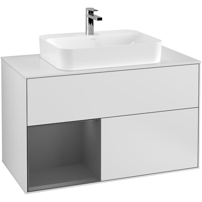 Tvättställsskåp Villeroy & Boch Finion med 2 Lådor Hylla och Bänkskiva för Ytmonterat Tvättställ