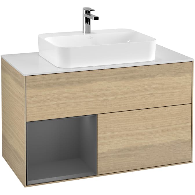 Tvättställsskåp Villeroy & Boch Finion med 2 Lådor Hylla och Bänkskiva för Ytmonterat Tvättställ