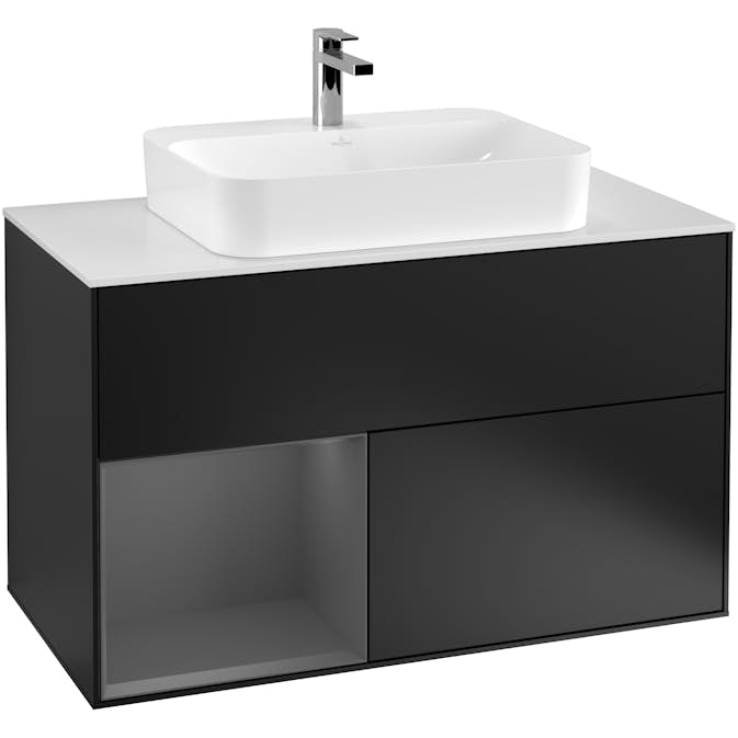Tvättställsskåp Villeroy & Boch Finion med 2 Lådor Hylla och Bänkskiva för Ytmonterat Tvättställ