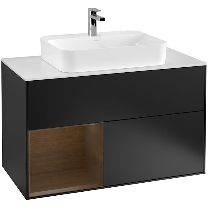 Tvättställsskåp Villeroy & Boch Finion med 2 Lådor Hylla och Bänkskiva för Ytmonterat Tvättställ