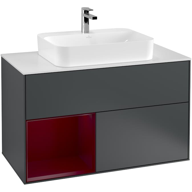 Tvättställsskåp Villeroy & Boch Finion med 2 Lådor Hylla och Bänkskiva för Ytmonterat Tvättställ