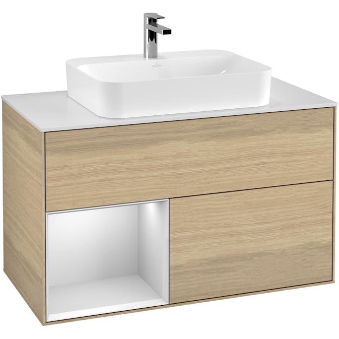 Tvättställsskåp Villeroy & Boch Finion med 2 Lådor Hylla och Bänkskiva för Ytmonterat Tvättställ