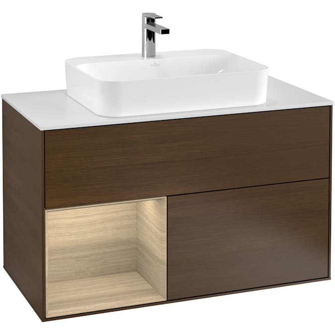 Tvättställsskåp Villeroy & Boch Finion med 2 Lådor Hylla och Bänkskiva för Ytmonterat Tvättställ