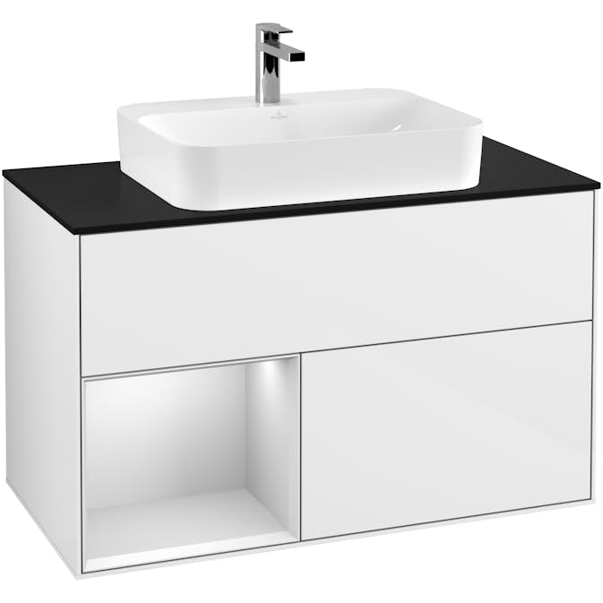 Tvättställsskåp Villeroy & Boch Finion med 2 Lådor Hylla och Bänkskiva för Ytmonterat Tvättställ