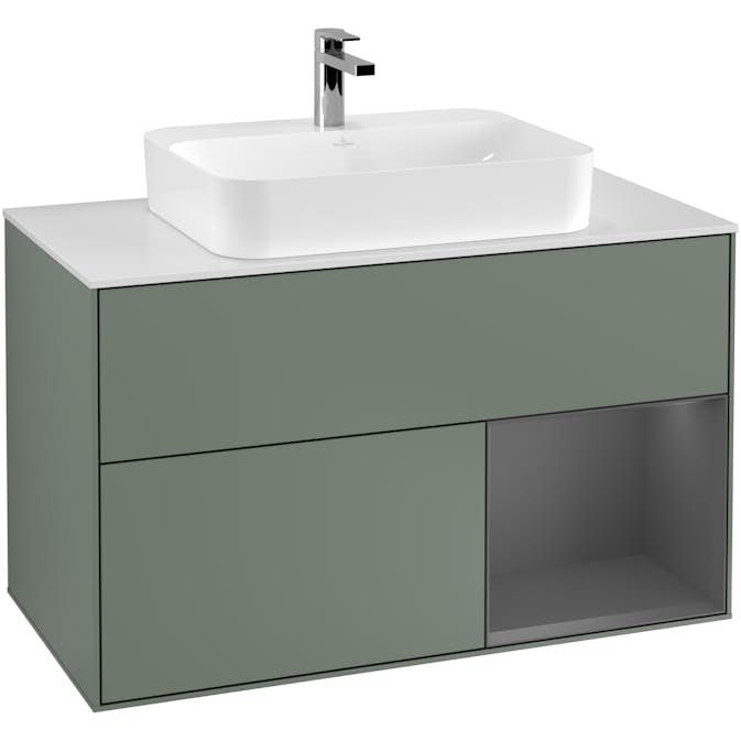 Tvättställsskåp Villeroy & Boch Finion med 2 Lådor Hylla och Bänkskiva för Ytmonterat Tvättställ