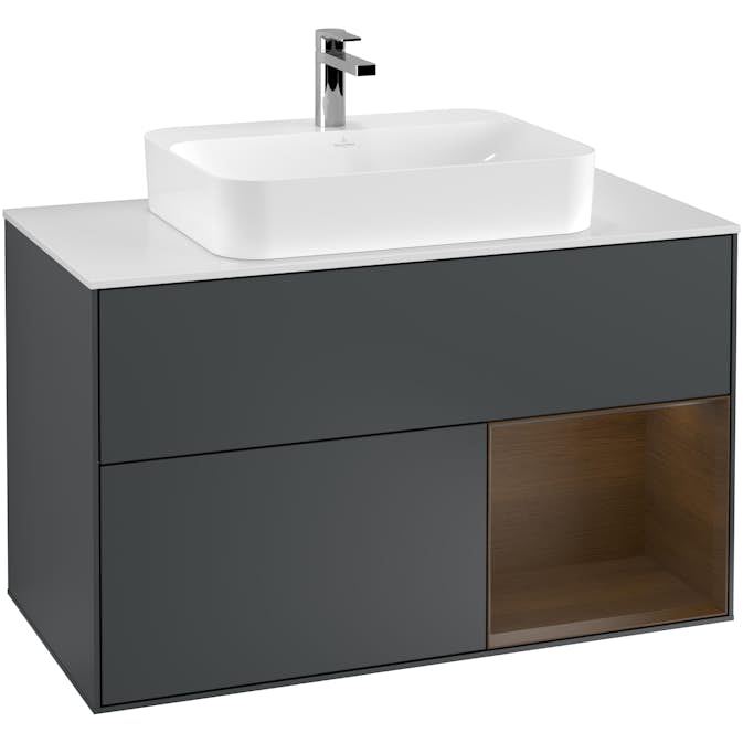 Tvättställsskåp Villeroy & Boch Finion med 2 Lådor Hylla och Bänkskiva för Ytmonterat Tvättställ