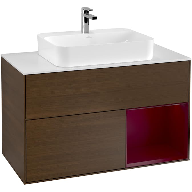 Tvättställsskåp Villeroy & Boch Finion med 2 Lådor Hylla och Bänkskiva för Ytmonterat Tvättställ