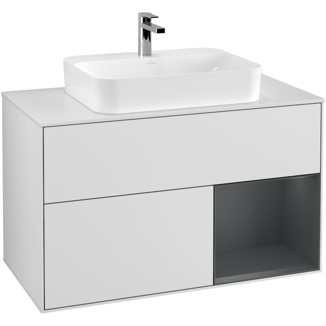 Tvättställsskåp Villeroy & Boch Finion med 2 Lådor Hylla och Bänkskiva för Ytmonterat Tvättställ