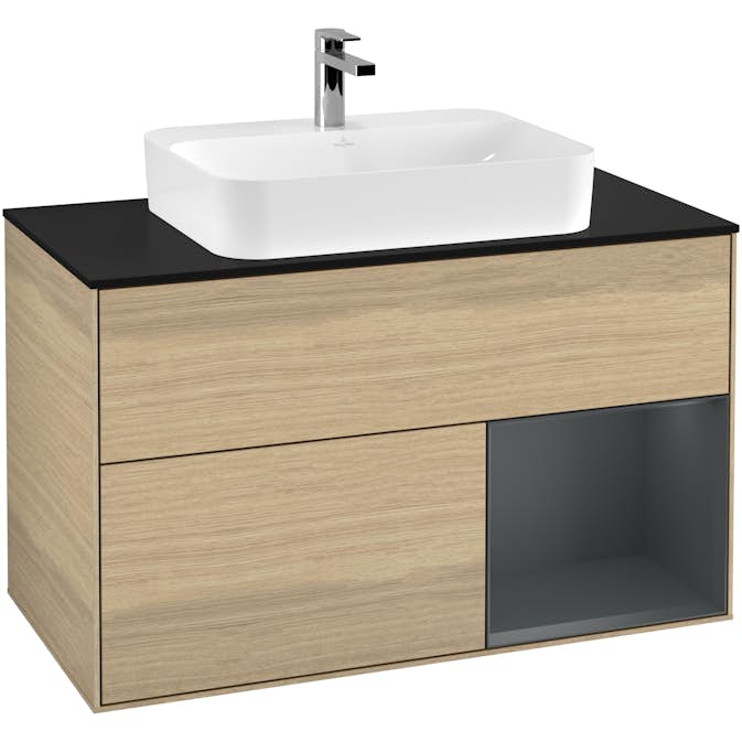 Tvättställsskåp Villeroy & Boch Finion med 2 Lådor Hylla och Bänkskiva för Ytmonterat Tvättställ
