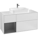 Tvättställsskåp Villeroy & Boch Finion med 3 Lådor Hylla och Bänkskiva för Ytmonterat Tvättställ