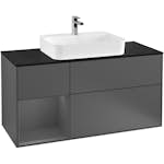 Tvättställsskåp Villeroy & Boch Finion med 3 Lådor Hylla och Bänkskiva för Ytmonterat Tvättställ