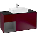 Tvättställsskåp Villeroy & Boch Finion med 3 Lådor Hylla och Bänkskiva för Ytmonterat Tvättställ