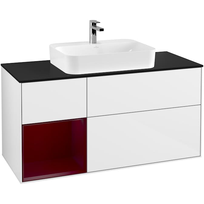 Tvättställsskåp Villeroy & Boch Finion med 3 Lådor Hylla och Bänkskiva för Ytmonterat Tvättställ