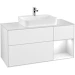 Tvättställsskåp Villeroy & Boch Finion med 3 Lådor Hylla och Bänkskiva för Ytmonterat Tvättställ