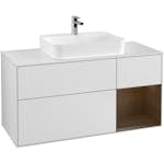 Tvättställsskåp Villeroy & Boch Finion med 3 Lådor Hylla och Bänkskiva för Ytmonterat Tvättställ