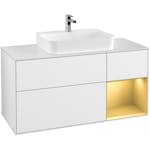 Tvättställsskåp Villeroy & Boch Finion med 3 Lådor Hylla och Bänkskiva för Ytmonterat Tvättställ