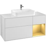 Tvättställsskåp Villeroy & Boch Finion med 3 Lådor Hylla och Bänkskiva för Ytmonterat Tvättställ