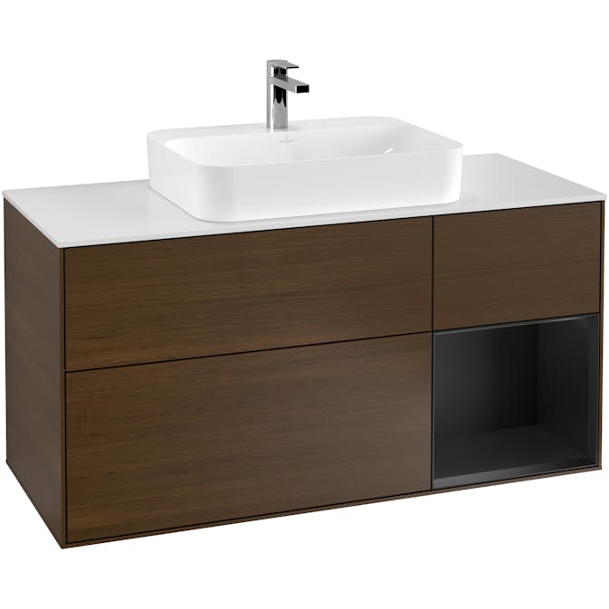 Tvättställsskåp Villeroy & Boch Finion med 3 Lådor Hylla och Bänkskiva för Ytmonterat Tvättställ