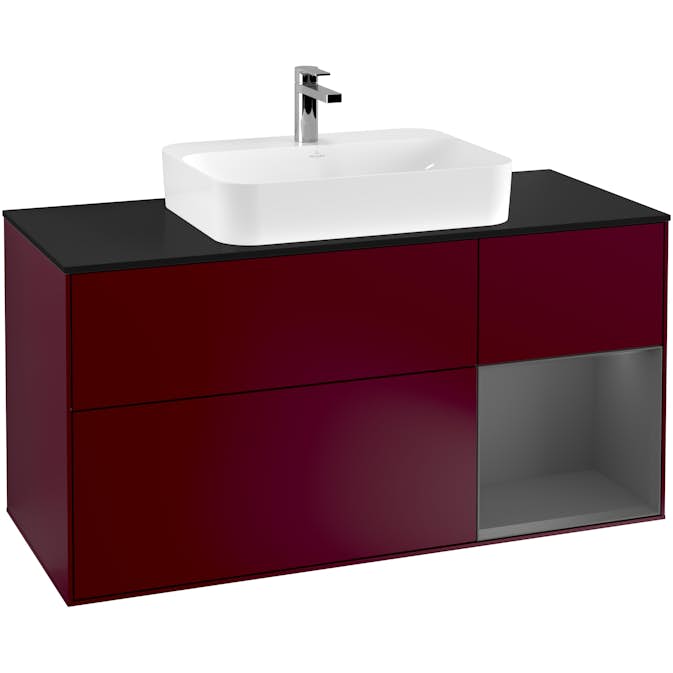 Tvättställsskåp Villeroy & Boch Finion med 3 Lådor Hylla och Bänkskiva för Ytmonterat Tvättställ