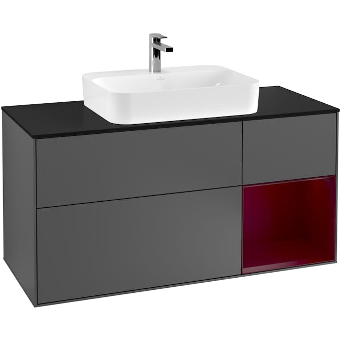 Tvättställsskåp Villeroy & Boch Finion med 3 Lådor Hylla och Bänkskiva för Ytmonterat Tvättställ