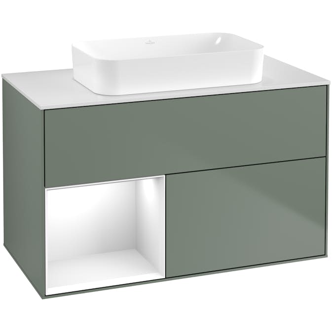 Tvättställsskåp Villeroy & Boch Finion med 2 Lådor Hylla och Bänkskiva för Fristående Tvättställ