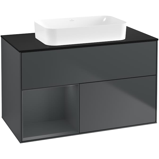 Tvättställsskåp Villeroy & Boch Finion med 2 Lådor Hylla och Bänkskiva för Fristående Tvättställ