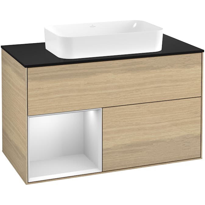 Tvättställsskåp Villeroy & Boch Finion med 2 Lådor Hylla och Bänkskiva för Fristående Tvättställ