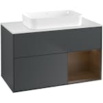 Tvättställsskåp Villeroy & Boch Finion med 2 Lådor Hylla och Bänkskiva för Fristående Tvättställ