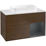 Tvättställsskåp Villeroy & Boch Finion med 2 Lådor Hylla och Bänkskiva för Fristående Tvättställ