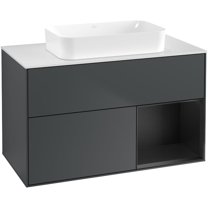 Tvättställsskåp Villeroy & Boch Finion med 2 Lådor Hylla och Bänkskiva för Fristående Tvättställ