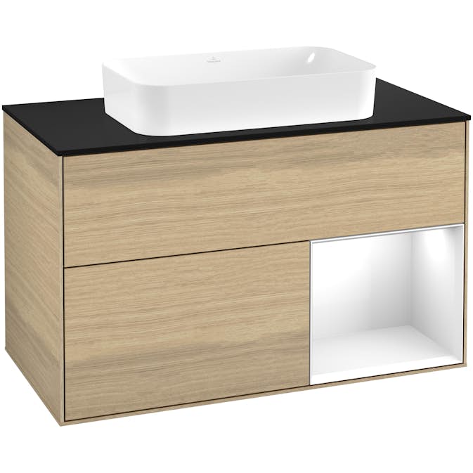 Tvättställsskåp Villeroy & Boch Finion med 2 Lådor Hylla och Bänkskiva för Fristående Tvättställ