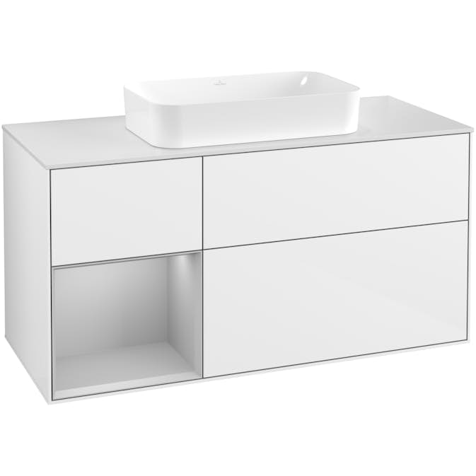Tvättställsskåp Villeroy & Boch Finion med 3 Lådor Hylla och Bänkskiva för Fristående Tvättställ